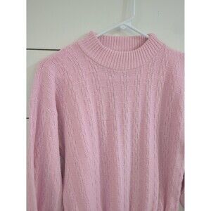 Vintage pink sweater Cheryl made in the USA cottage Grandma